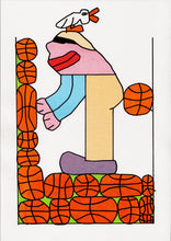 Load image into Gallery viewer, &#39;DADDY BASKETBALLS&#39; A4 RISOGRAPH PRINT
