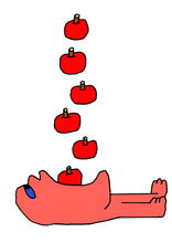 Load image into Gallery viewer, &#39;EAT APPLES ON YOUR BACK SO THE DOCTOR STAYS AWAY&#39; A3 PRINT
